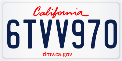 CA license plate 6TVV970