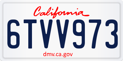 CA license plate 6TVV973