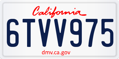 CA license plate 6TVV975
