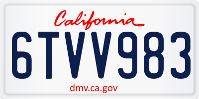 CA license plate 6TVV983