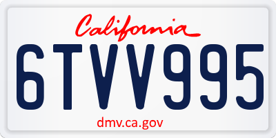 CA license plate 6TVV995