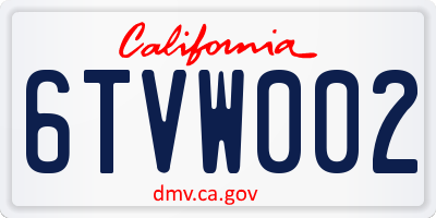 CA license plate 6TVW002