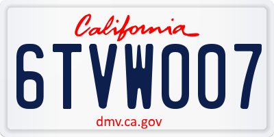 CA license plate 6TVW007