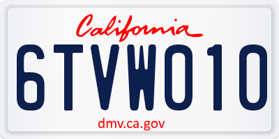CA license plate 6TVW010