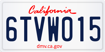 CA license plate 6TVW015