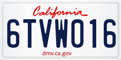 CA license plate 6TVW016
