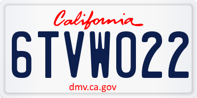 CA license plate 6TVW022