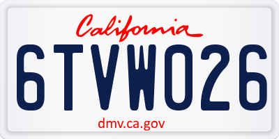 CA license plate 6TVW026