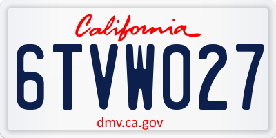 CA license plate 6TVW027