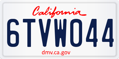 CA license plate 6TVW044