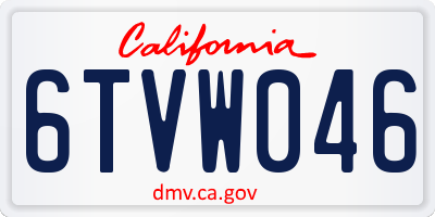 CA license plate 6TVW046