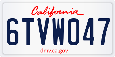 CA license plate 6TVW047