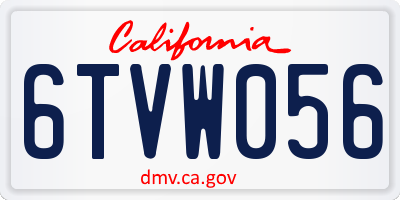 CA license plate 6TVW056