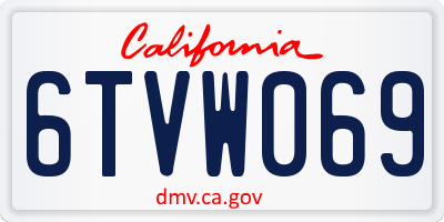 CA license plate 6TVW069