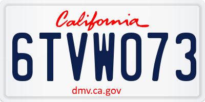 CA license plate 6TVW073