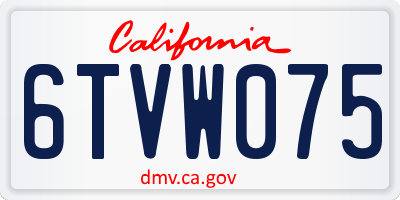 CA license plate 6TVW075