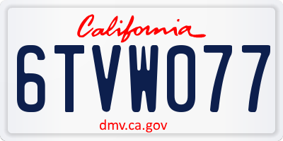 CA license plate 6TVW077