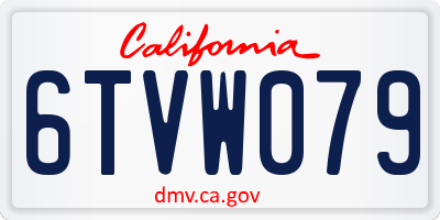 CA license plate 6TVW079
