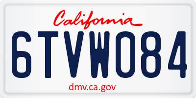 CA license plate 6TVW084
