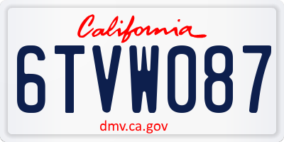 CA license plate 6TVW087