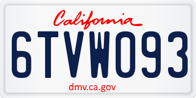 CA license plate 6TVW093