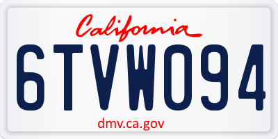 CA license plate 6TVW094