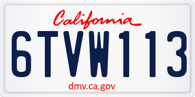CA license plate 6TVW113
