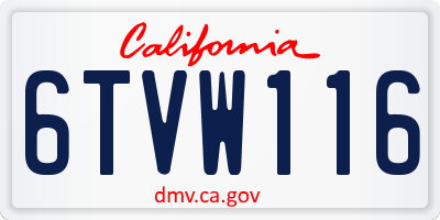CA license plate 6TVW116
