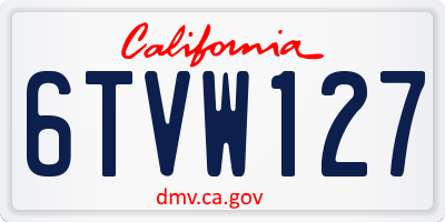 CA license plate 6TVW127