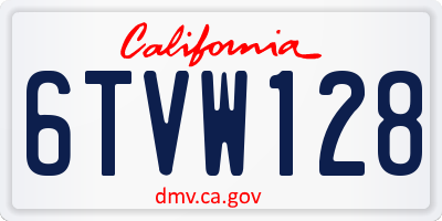 CA license plate 6TVW128