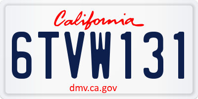 CA license plate 6TVW131