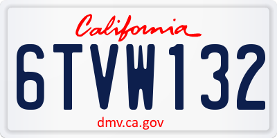CA license plate 6TVW132