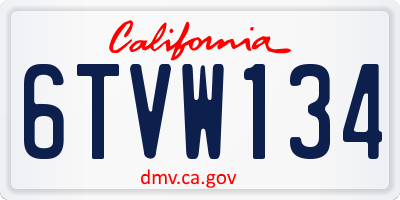 CA license plate 6TVW134