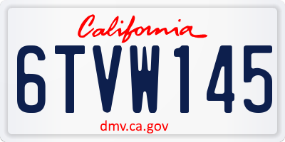 CA license plate 6TVW145
