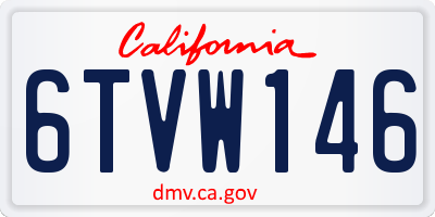 CA license plate 6TVW146