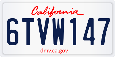 CA license plate 6TVW147