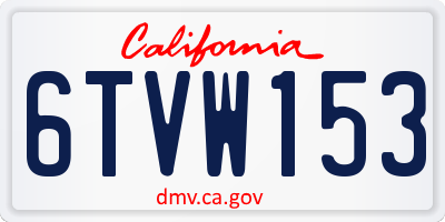 CA license plate 6TVW153
