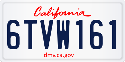 CA license plate 6TVW161