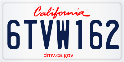 CA license plate 6TVW162