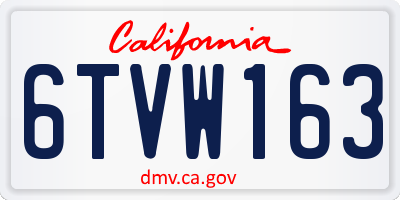 CA license plate 6TVW163