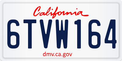 CA license plate 6TVW164