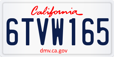 CA license plate 6TVW165