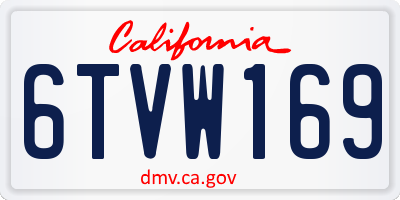 CA license plate 6TVW169