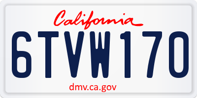 CA license plate 6TVW170