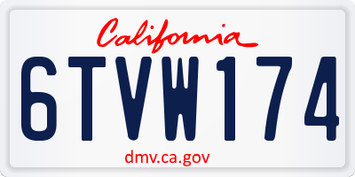 CA license plate 6TVW174