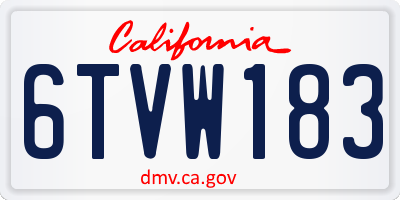 CA license plate 6TVW183