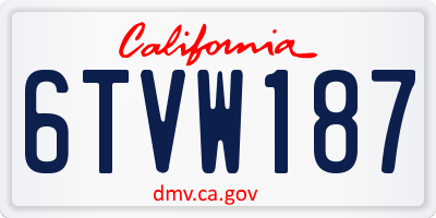 CA license plate 6TVW187