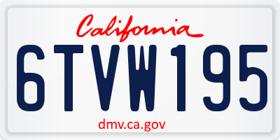CA license plate 6TVW195