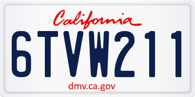 CA license plate 6TVW211