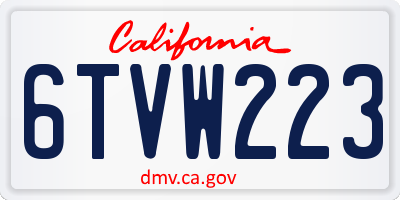 CA license plate 6TVW223
